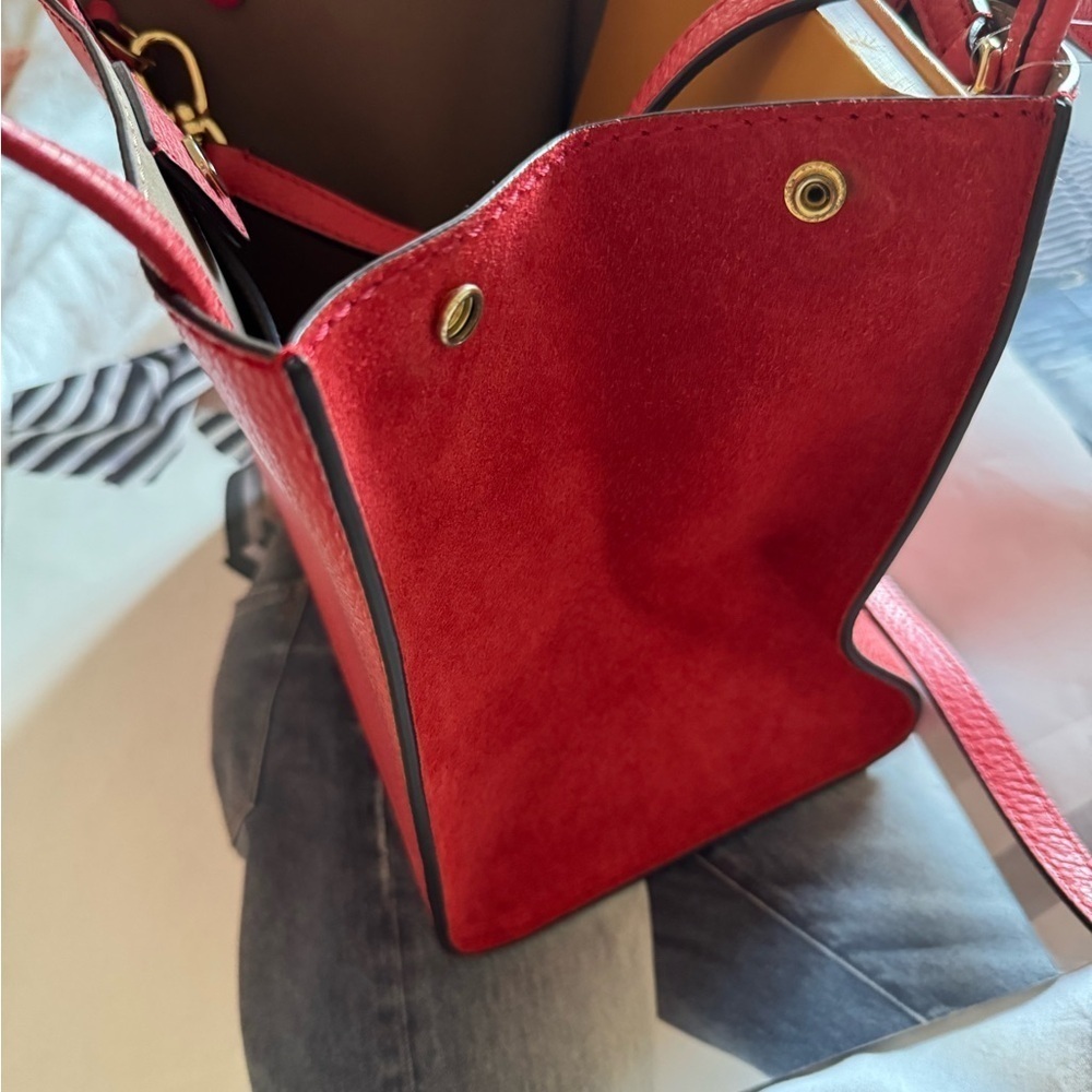New w/o tag  - Banana Republic Vibrant mini Red Tote - Picture 6 of 6